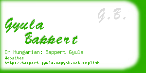 gyula bappert business card
